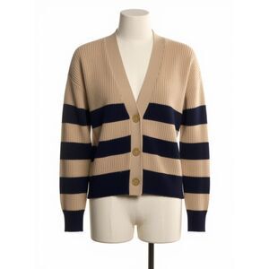 Allude Virgin Wool Cashmere Striped Sweater Neutral XS